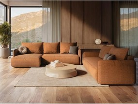 Colțar crem extensibil/cu spațiu de depozitare (cu colț pe partea stângă) Nanea – Makamii