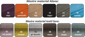 Fotoliu cu taburet, material roşu, ASTRID