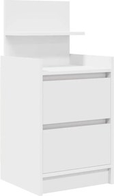 vidaXL Noptiera cu 2 sertare alb 38x34x80 cm