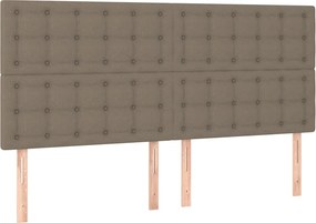 vidaXL Tăblie de pat gri taupe 180x5x118/128 cm, material textil