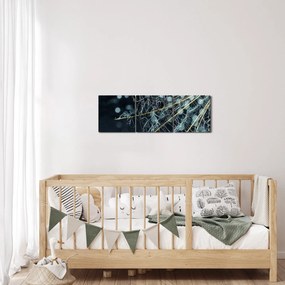 Tablou - Floare cu pânză de pâianjen (cu ceas) (90x30 cm)