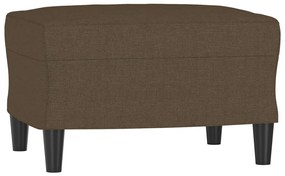 Canapea cu 3 locuri cu taburet, maro, 180 cm, material textil Maro, 212 x 77 x 80 cm