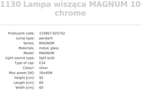 Candelabru cu 10 brate design modern Magnum crom