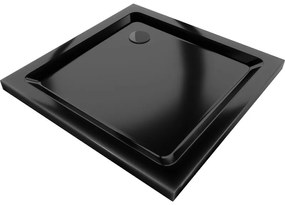 Mexen Flat cadă pentru duș pătrată slim 80 x 80 cm, Neagră, sifon Neagră - 40708080B