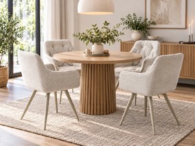 Scaun de dining pivotant MORIX, bej deschis/ casmir