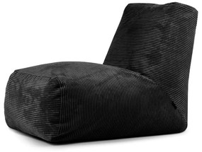 Fotoliu bean bag negru cu tapițerie din catifea reiată Tube – SLOWDOWN