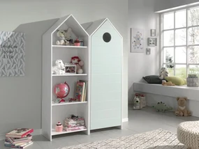 Set 2 Dulapuri pentru Copii Căsuță, Verde Mentă și Alb, (MDF) – CASAMI – Vipack