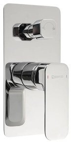 Baterie argintiu-lucios pentru duș încastrată (2 ieșiri) Spy – Sapho