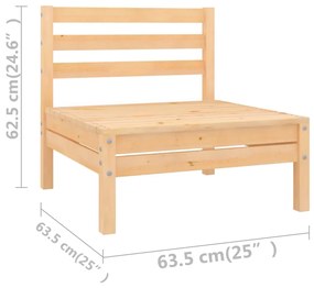 Set mobilier de gradina, 13 piese, lemn masiv de pin Maro, 1