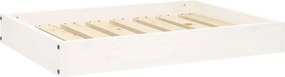 vidaXL Pat pentru câini, alb, 71,5x54x9 cm, lemn masiv de pin