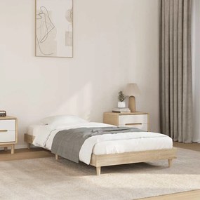 vidaXL Cadru pat fără saltea, stejar sonoma 75x190 cm lemn prelucrat