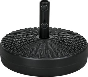 Outsunny Suport Rotund 29kg, 51cm Diametru, pentru Umbrelă Soare, Efect Ratan, Bază Rezistentă din Plastic | Aosom Romania