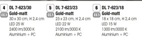 Plafoniera LED moderna design slim Lero 23x23cm auriu mat