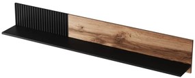 Raft Random P1 stejar wotan/negru - L150 x A20 x h25 cm