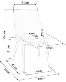 Scaun de bucaterie Kayla Velvet, gri