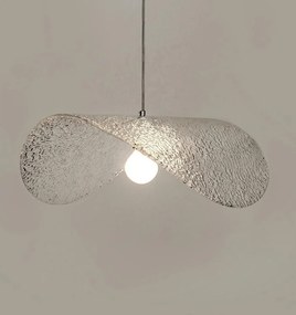 Lustra suspendata din sticla structurata Hat 40 transparent