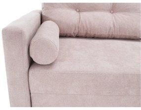 Canapea extensibilă, roz antic textil Queens, AURELIA