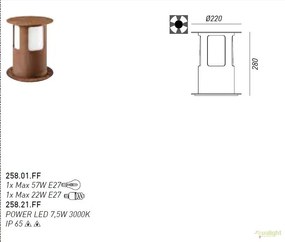 Stalp de exterior modern inaltime 28cm cu protectie IP65, Porto 258.01.FF