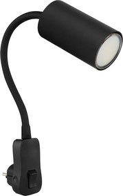 Globo 57911DPB - Spot de perete cu priză ROBBY 1xGU10/35W/230V negru