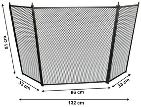 Ecran şemineu, negru, KAIRA