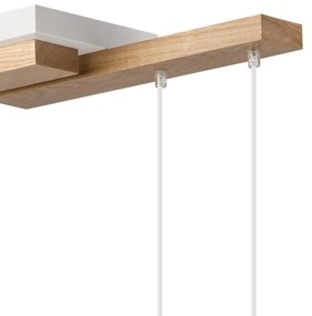 Lustră pe cablu CORTINA 2xE27/15W/230V + 2xG9/5W/230V alb/stejar