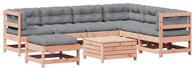 3250562 vidaXL Set mobilier de grădină cu perne, 8 piese, lemn masiv douglas