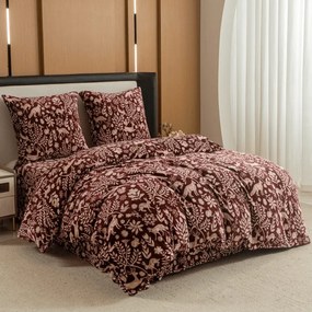 Lenjerie cocolino FOREST ANIMALS visiniu Dimensiune lenjerie de pat: 80 x 80 cm | 135 x 200 cm