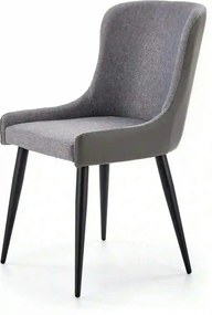 Scaun tapitat K333, gri/negru, stofa clasica/piele ecologica, 49X62X87