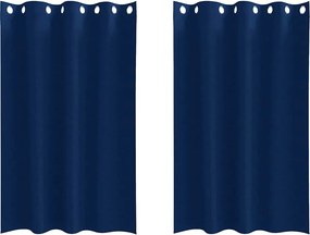 vidaXL Perdele Opaque cu Inel 2 pcs Albastru închis 175 x 140 cm