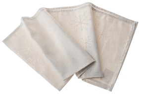 Traversă de masă de Crăciun impermeabilă Fulgi aurii, 33 x 140 cm