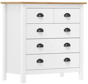 vidaXL Servantă Hill, alb, 79x40x80 cm, lemn masiv de pin