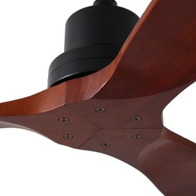 ZEVENTI - Ventilator de tavan LIONI Wi-Fi Tuya negru/stejar + telecomandă