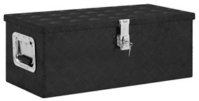 vidaXL Cutie de depozitare, negru, 70x31x27 cm, aluminiu