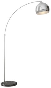 HOMCOM Lampă de podea vintage în arc cu bară ajustabilă, întrerupător de picior, soclu E27, argintiu | Aosom Romania