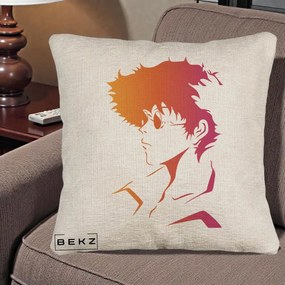 Perna Decorativa Cowboy Bebop Spike Silueta Gradient, 40x40 cm, Bej Canapea, Husa Detasabila, Perna Inclusa, BEKZ®