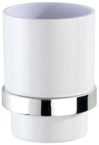 WENKO Pahar pentru periuțe de dinți TURBO-LOC QUADRO ED. 7x9,5 cm, crom lucios/alb - 23847800