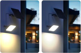 Proiector solar LED cu senzor, 10W, 3,7V, 4000K, IP65, 3600 mAh + telecomandă