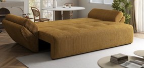 Canapea extensibilă dumonde cu ladă de depozitare si sezut confortabil din spuma high-density, Berlin Zoom Mustar 250x100 cm