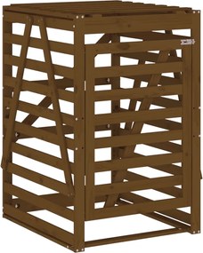 vidaXL Depozitare pubelă gunoi, maro, 84x90x128,5 cm lemn masiv de pin