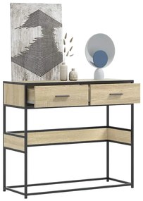 vidaXL Măsuță consolă, stejar sonoma, 90x35x80 cm, lemn prelucrat