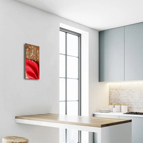 Ceas de perete din sticla vertical Servetel colorate bucătărie din lemn