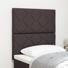 vidaXL Tăblia de pat în maro închis cu design în blocuri de diamant - 80 cm, textil