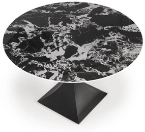 Masa rotunda Manuel marmura neagra/negru - ø120/h77 cm