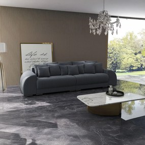 Canapea extensibilă dumonde cu 2 lăzi de depozitare si sezut confortabil din spuma high-density, Verona Ambience Grey 310x100 cm