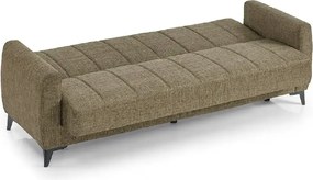 Canapea extensibila cu lada de depozitare living 215x85x90 cm – stofă, maro – Hilton