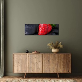 Tablou cu căpșună (cu ceas) (90x30 cm)
