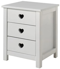 442688 Vipack Noptieră "Amori", 3 sertare, alb, lemn