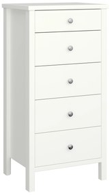 Tvilum Comoda cu 5 sertare Culoare alba, VITUS