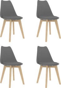vidaXL Scaune de bucătărie, 4 buc., gri, plastic