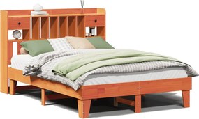 vidaXL Cadru de pat fără saltea, maro ceruit 140x200 cm lemn masiv pin